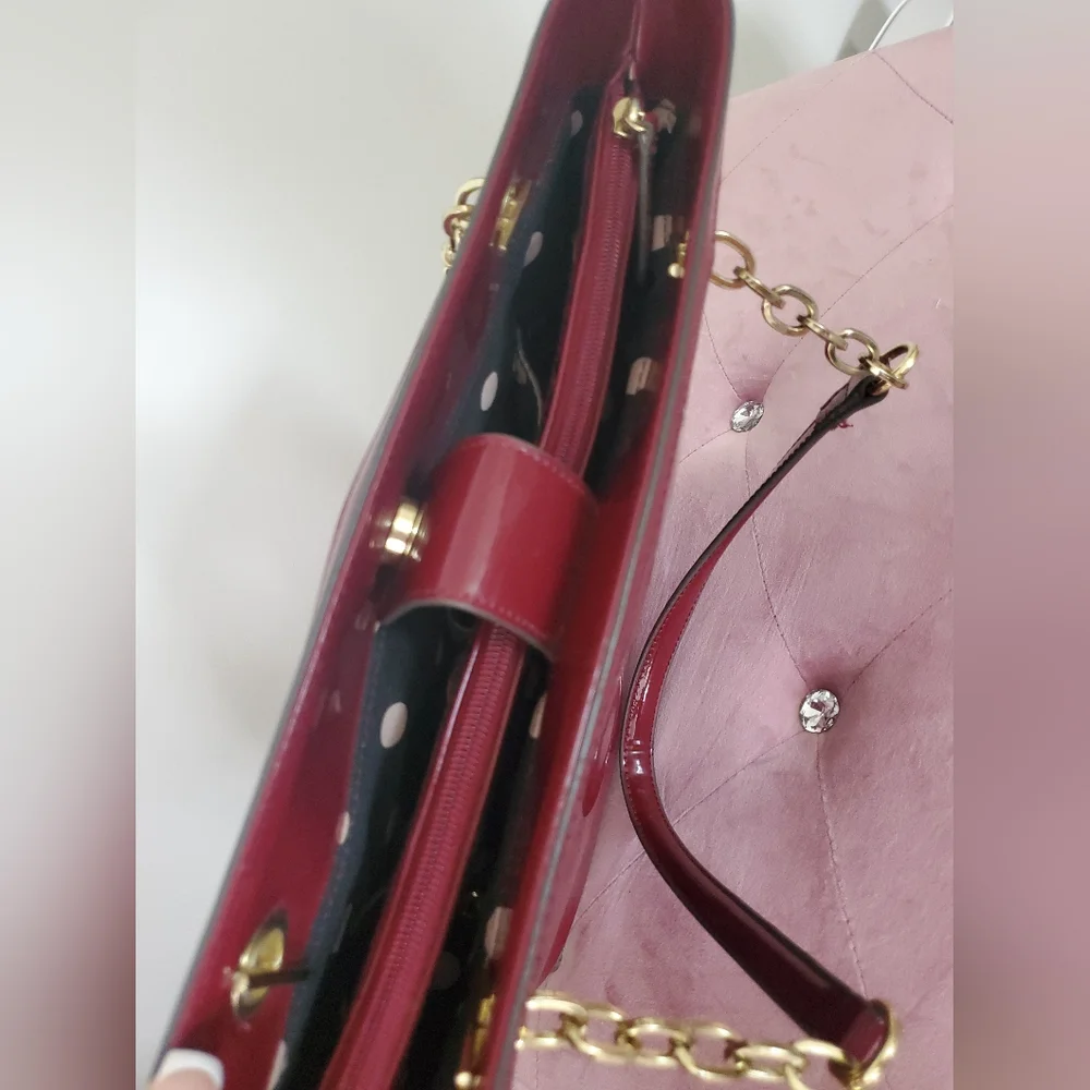 Anne Klein Gold Embossed Leather Tote - Picture 7 of 7